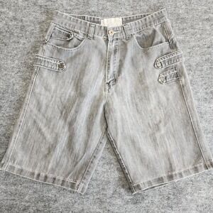 MO7 Most‎ Official Seven Shorts Mens 32 X 11 Gray Denim Jean Classic Fit Casual
